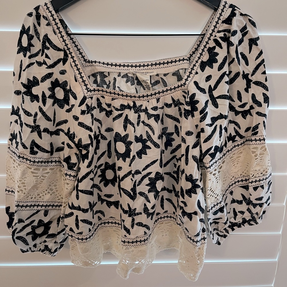 Christian Siriano cropped blouse